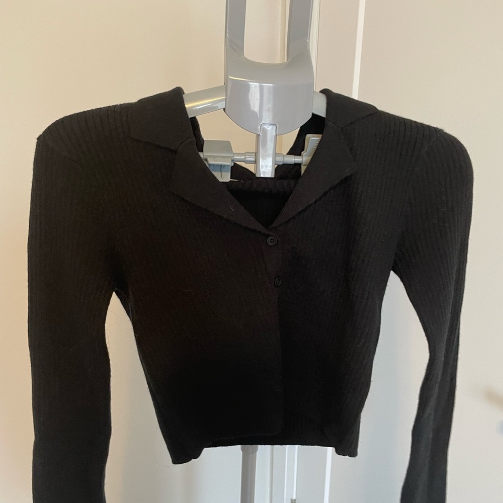 OAK + FORT Black Cardigan Sweater